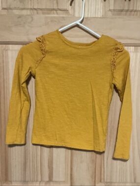 jumping beans Mustard Yellow Long Sleeve Top with Shoulder Ruffles